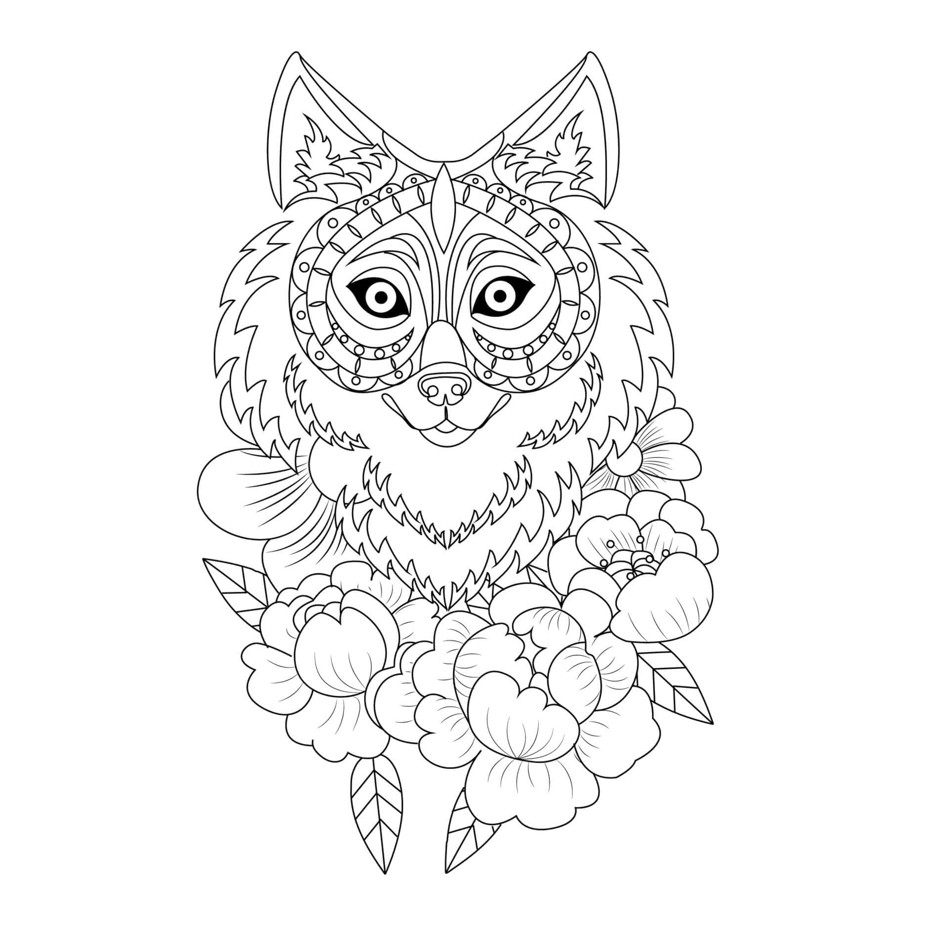 Mandalas Loup 15